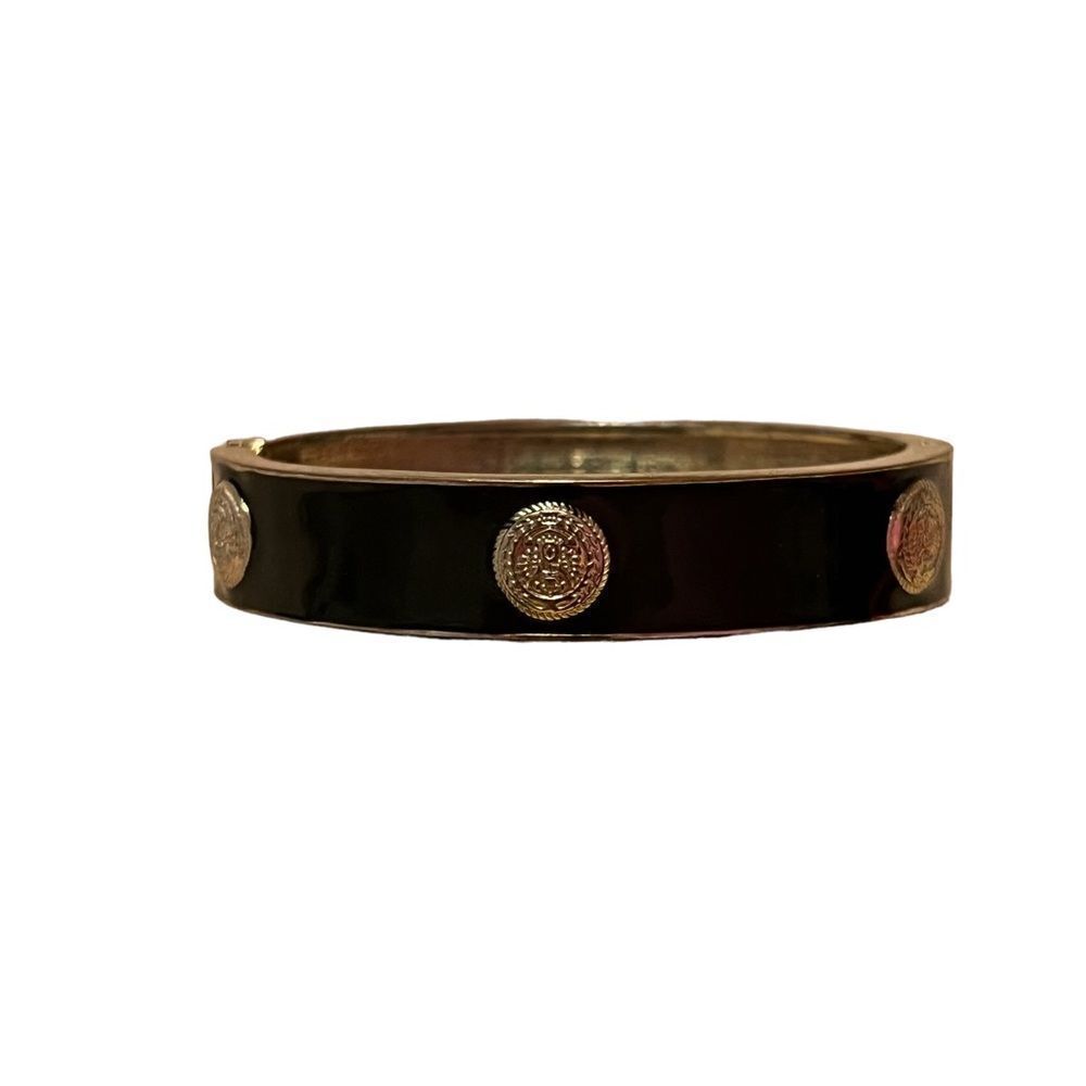🤯5/$25🤯 Black Enamel Gold Tone Clamper Bangle